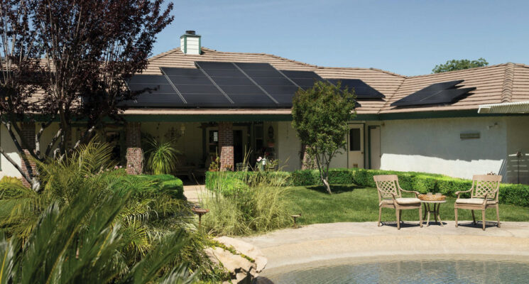 solar panels on roof